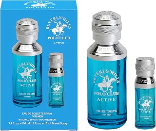 Beverly Hills Polo Club Cologne for Men Bonus Pack Designer Eau De Toilettes 3.4oz + 0.5oz 2 count (Active)