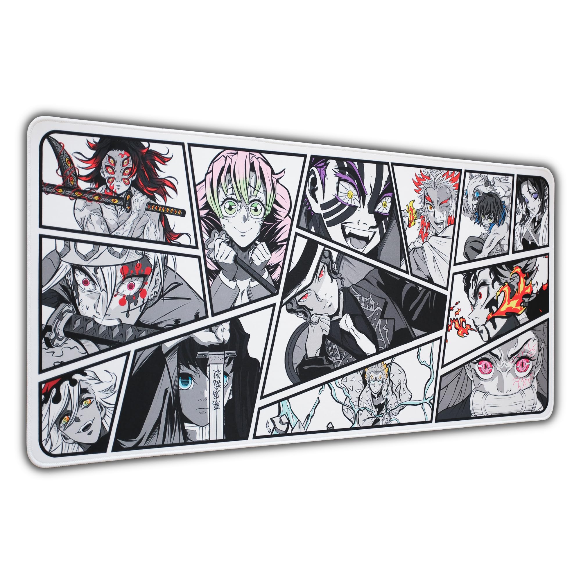 Mouse Pad Anime - XXL Gaming Desk Mat with Durable Stitched Edges - Non-Slip and Ultra Smooth Surface Rubber Desk Pad - Demon Original Design - Waterproof Extended Mousepad (35.4'' x 15.7'')