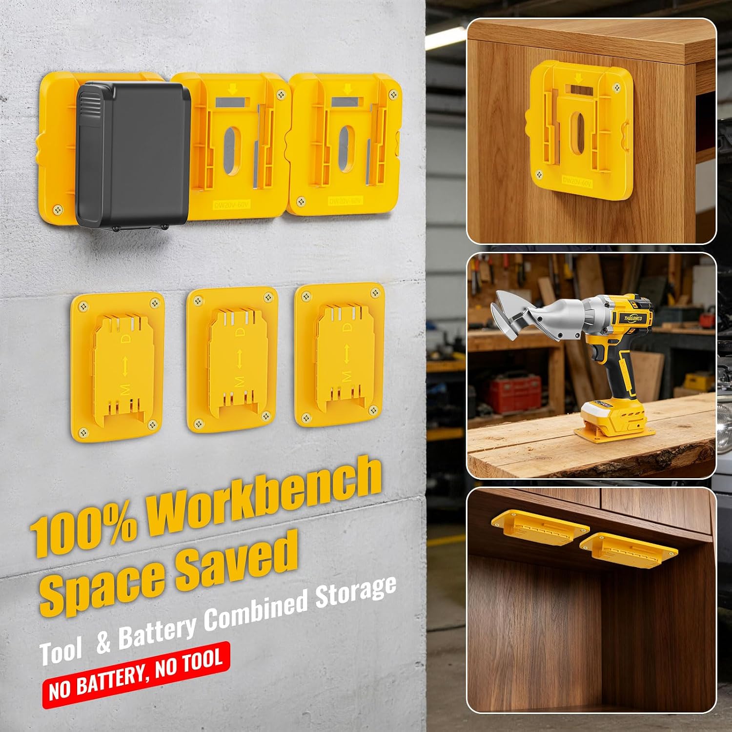 12Packs Tool Holders Battery Holders Compatible for Dewalt 20V 60V image 2