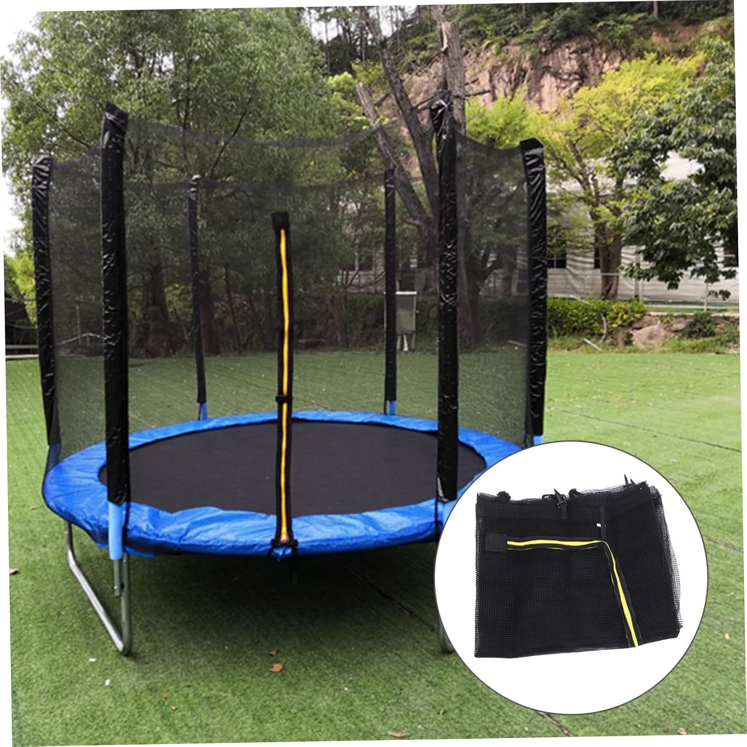 Trampoline Protective Net Safety Enclosure Replacement Poles Outdoor Jumping Bed Barrier High-Strength Material Compatible with Various Trampoline