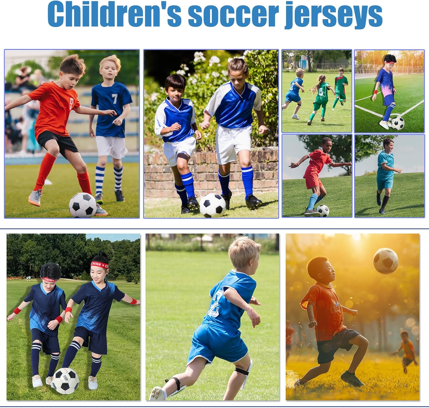 Children's football jersey set, team uniform, training wear, short-sleeved shirt, for boys and girls