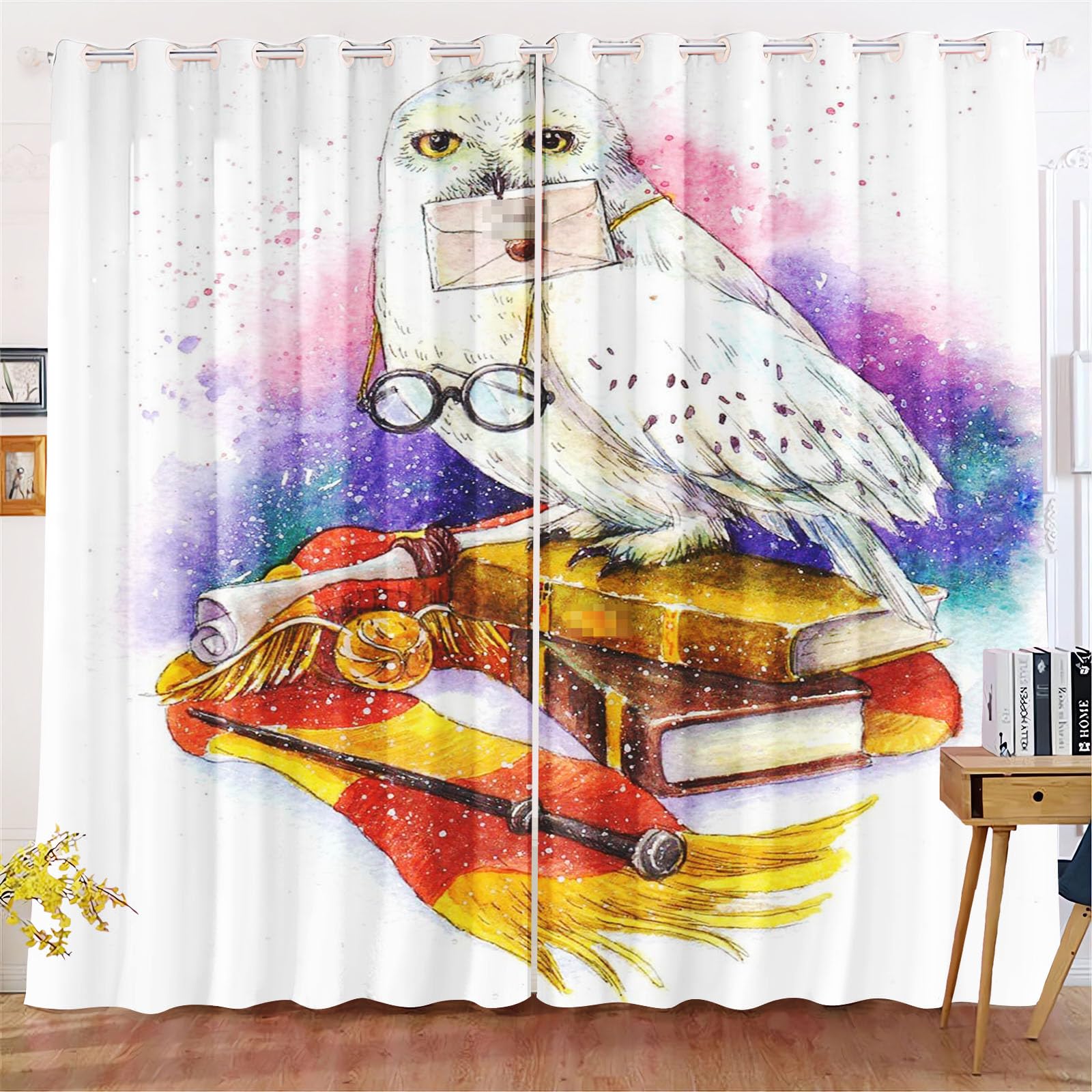 Rideaux occultants pour chambre occultant la lumière du jour - Motif hibou enfant