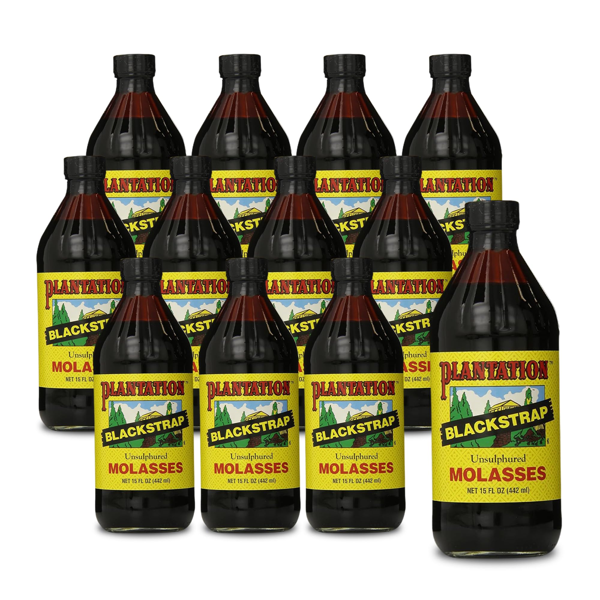 Plantation Blackstrap Molasses 15 oz (15 Fl Oz (Pack of 12))