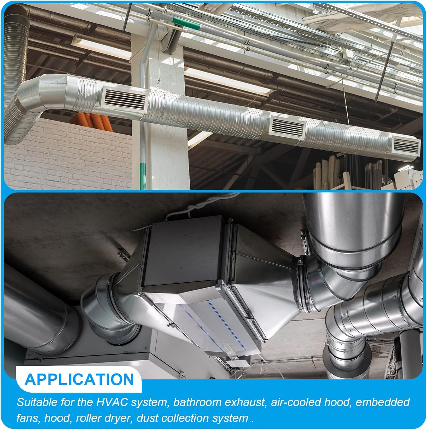 PATIKIL 8 Inch to 5 Inch Duct Reducer, 2 Pcs Galvanized Steel Round Air Duct Reducer Pipe Increaser Adapter Connector Fitting Coupling with Rubber Gasket for HVAC, Ventilation Systems