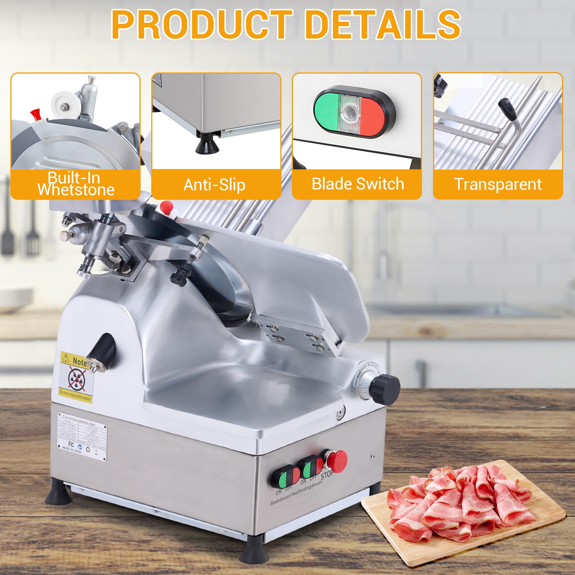 550W Electric Meat Slicer Machine – 12
