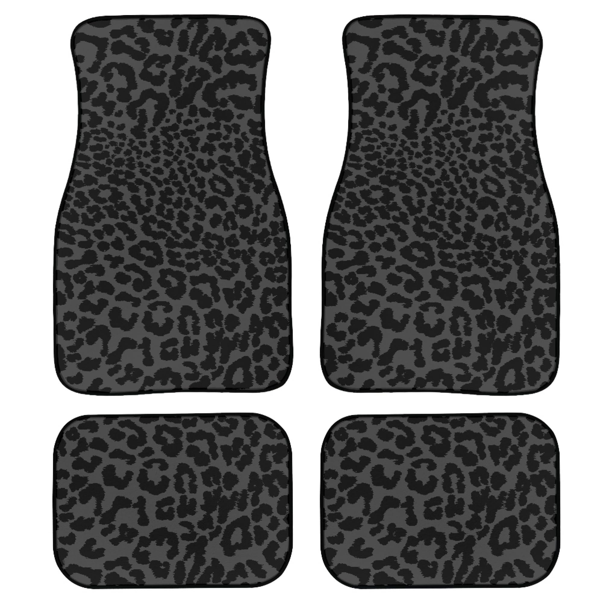 YINGQIGUAN - Alfombrillas universales con estampado de leopardo negro para coche, con textura de piel de animal salvaje, para la parte delantera y trasera, accesorios para camiones