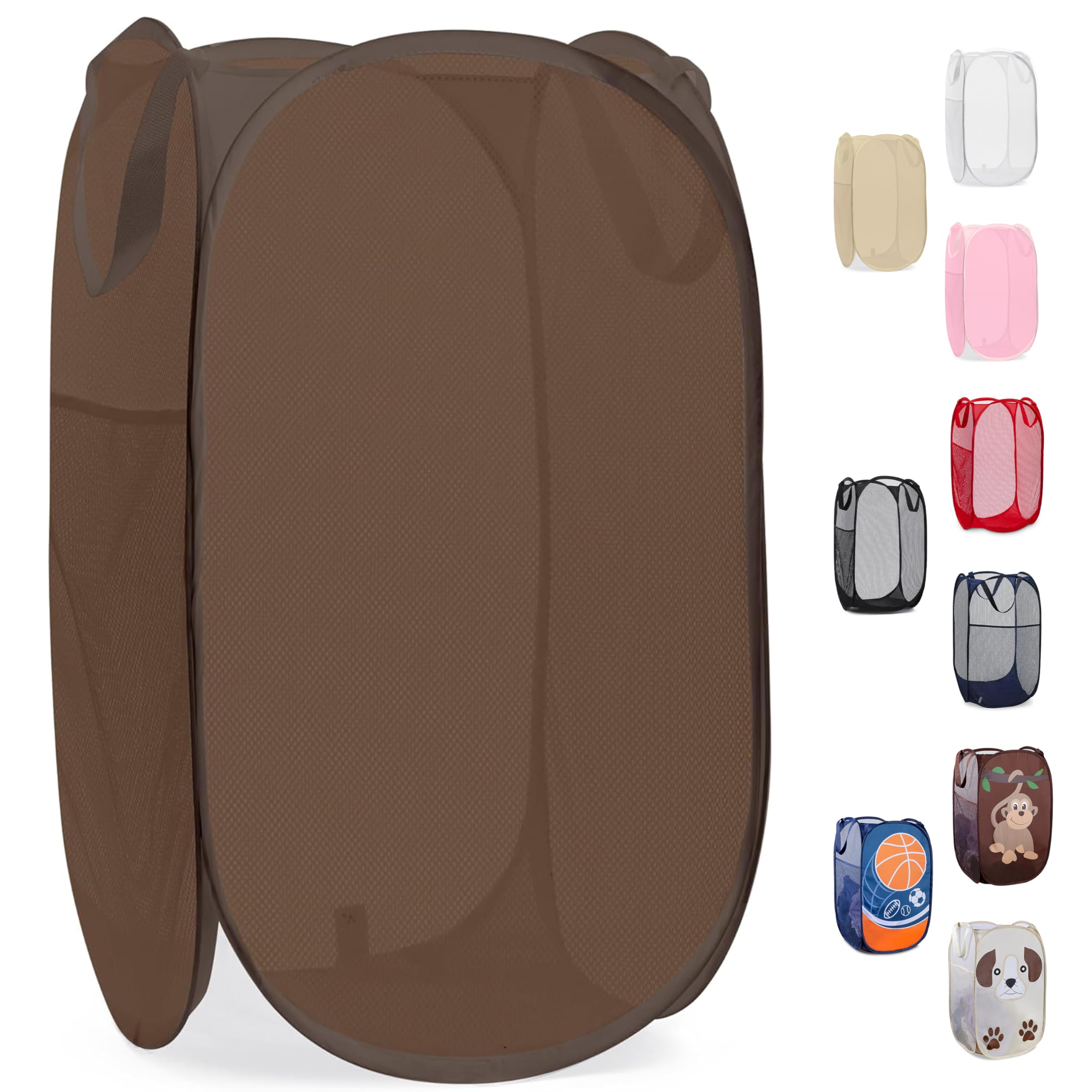 Handy Laundry Collapsible Mesh Pop Up Laundry Hamper with Side Pocket