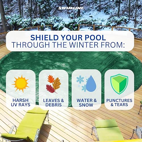 Miniatura 2 de Swimline Hydrotools Supreme Guard - Cubierta resistente de invierno, de 31pies, de color verdenegro y con cabrestante y cable, para piscinas
