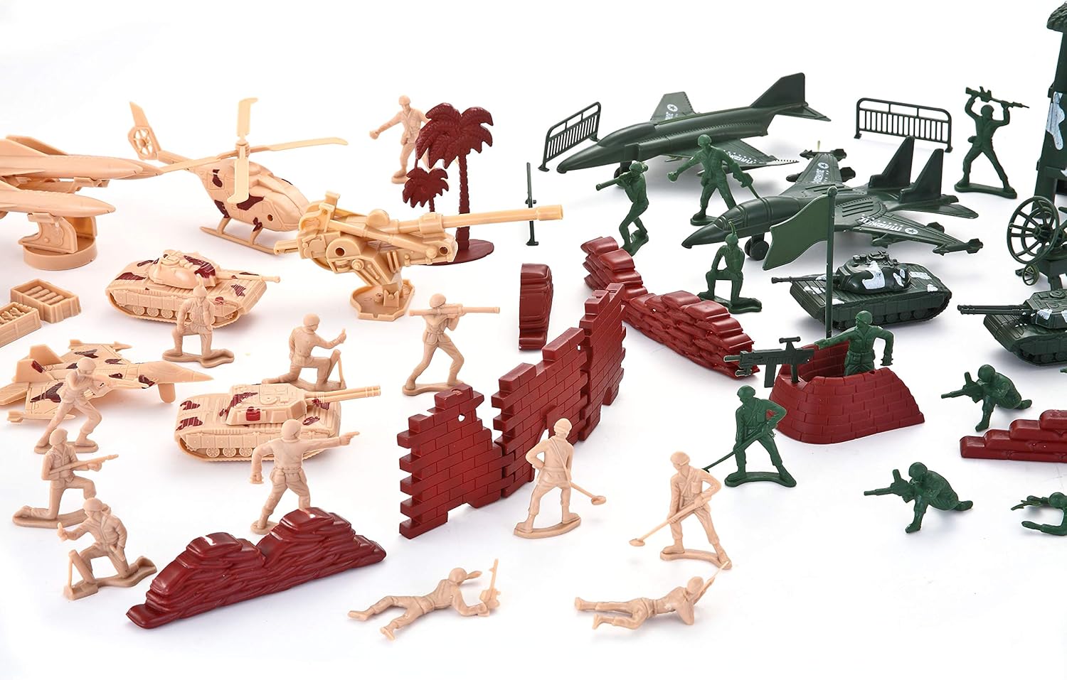 JOYIN 164 Piece Military Soldier Playset Army Men Play Bucket Army Action Figures Battle Group Deluxe Military Playset, Aircrafts, Helicopters, Tanks with Bucket