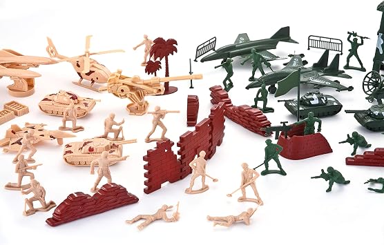 JOYIN 164 Piece Military Soldier Playset Army Men Play Bucket Army Action Figures Battle Group Deluxe Military Playset, Aircrafts, Helicopters, Tanks with Bucket, Birthday Gifts for Boys 3 4 5 6 7 8