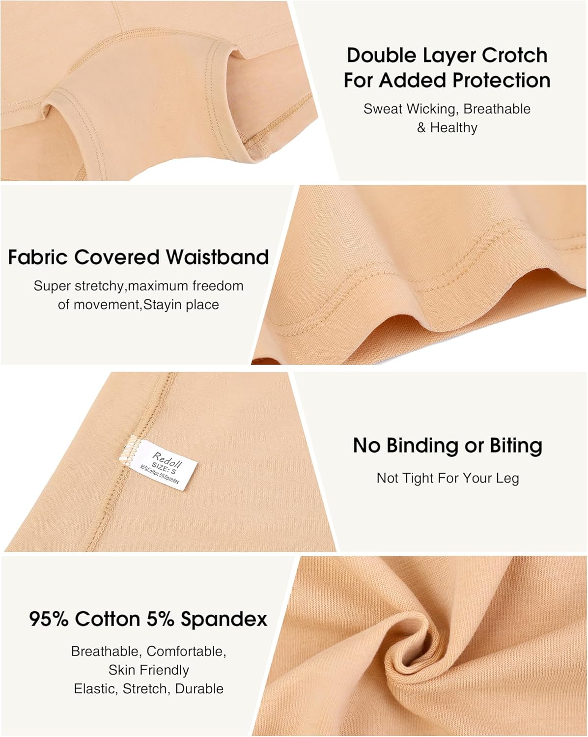 4 Pack Women's Cotton Boyshorts Panties Boxer Briefs for Ladies Full Coverage Underwear - Image 6