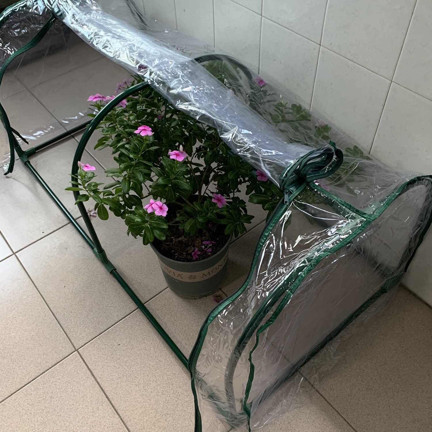 Szklarnia ogród przenośny odporny na warunki atmosferyczne zielony dom z zamkami do wewnątrz na zewnątrz szklarnia roślina domek/szklarnia na podwórka 120 cm dł. x 58 cm szer. x 49 cm wys