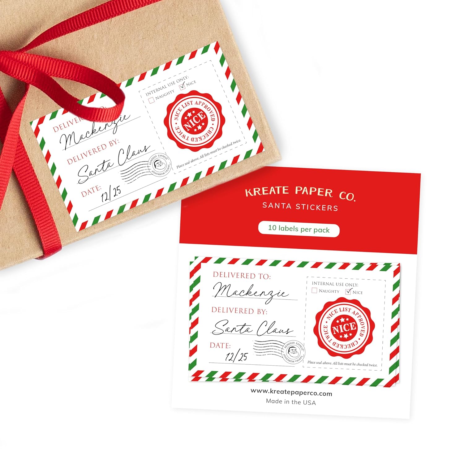 Personalized Santa Labels Official Santa Claus Gift Tag Stickers Personalized