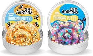 Crazy Aaron's Thinking Putty – Honey Hive, 90 G, Mit Goldglitzer, Dehnbar, Trocknet Nicht Aus