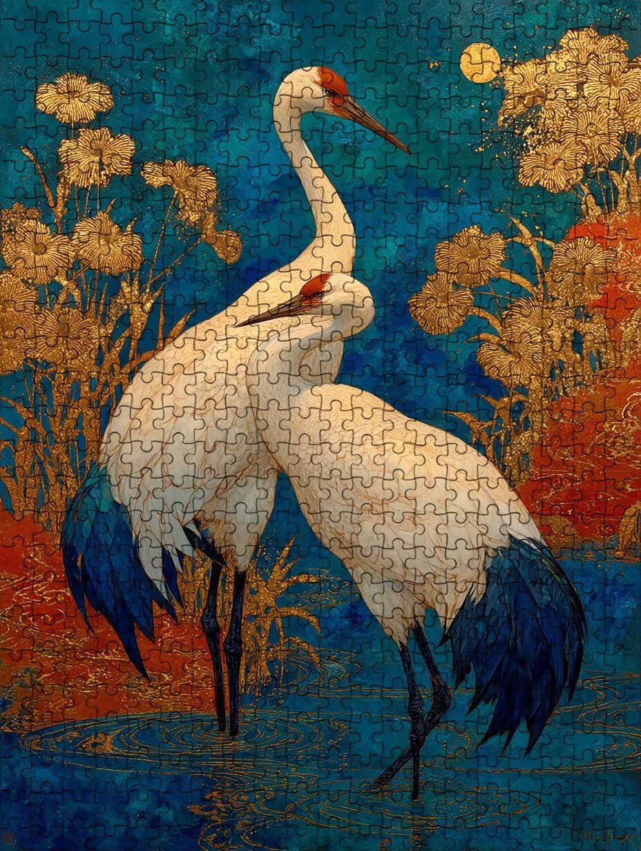 Części dla dorosłych 1000, biały żuraw puzzle stawu YHPGL2-9