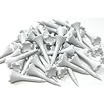 NorthPointe 1  Plastic Golf Tees - Short Tees for Irons, Par Threes, Hybrids, and Driving Range - Pack of 50 or 100 Bulk in High Visibility White Durable Plastic (100, Solid White, 1 1/2)