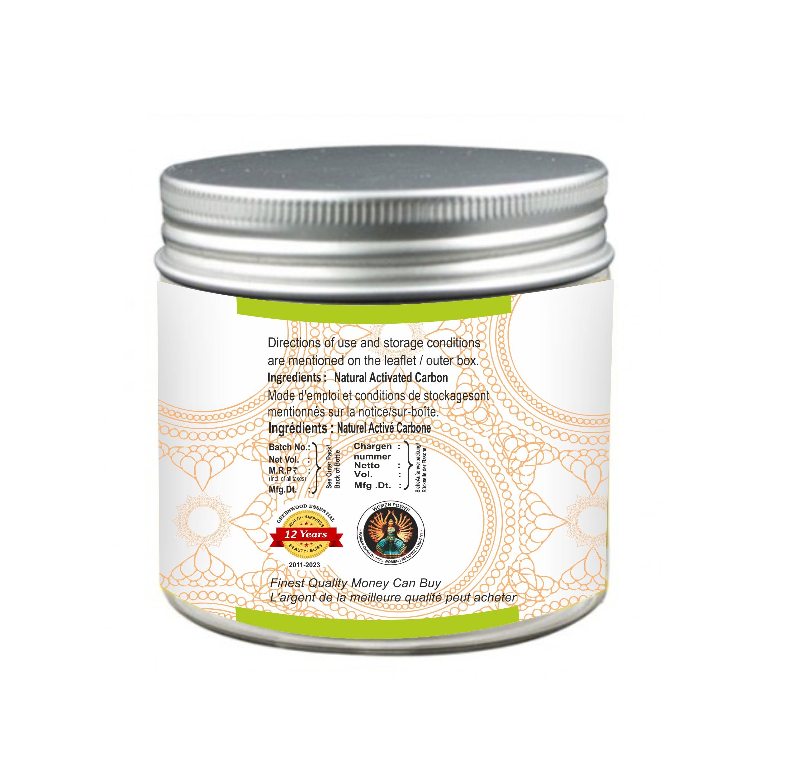 Greenwood Essential Natural Activated Carbon Fine Charcoal Powder From Coconut Shell - 100gm (3.5 oz) - Image 3