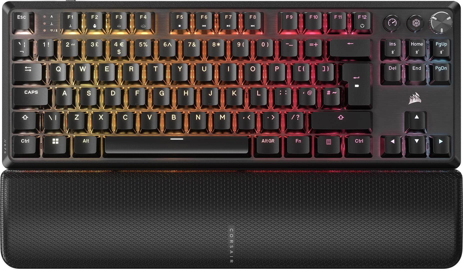 Corsair Corsair K70 CORE TKL WIRELESS RGB Tenkeyless Mechanical Gaming Keyboard – Pre-Lubricated MLX Red v2 Linear Switches – Dual-Layer
