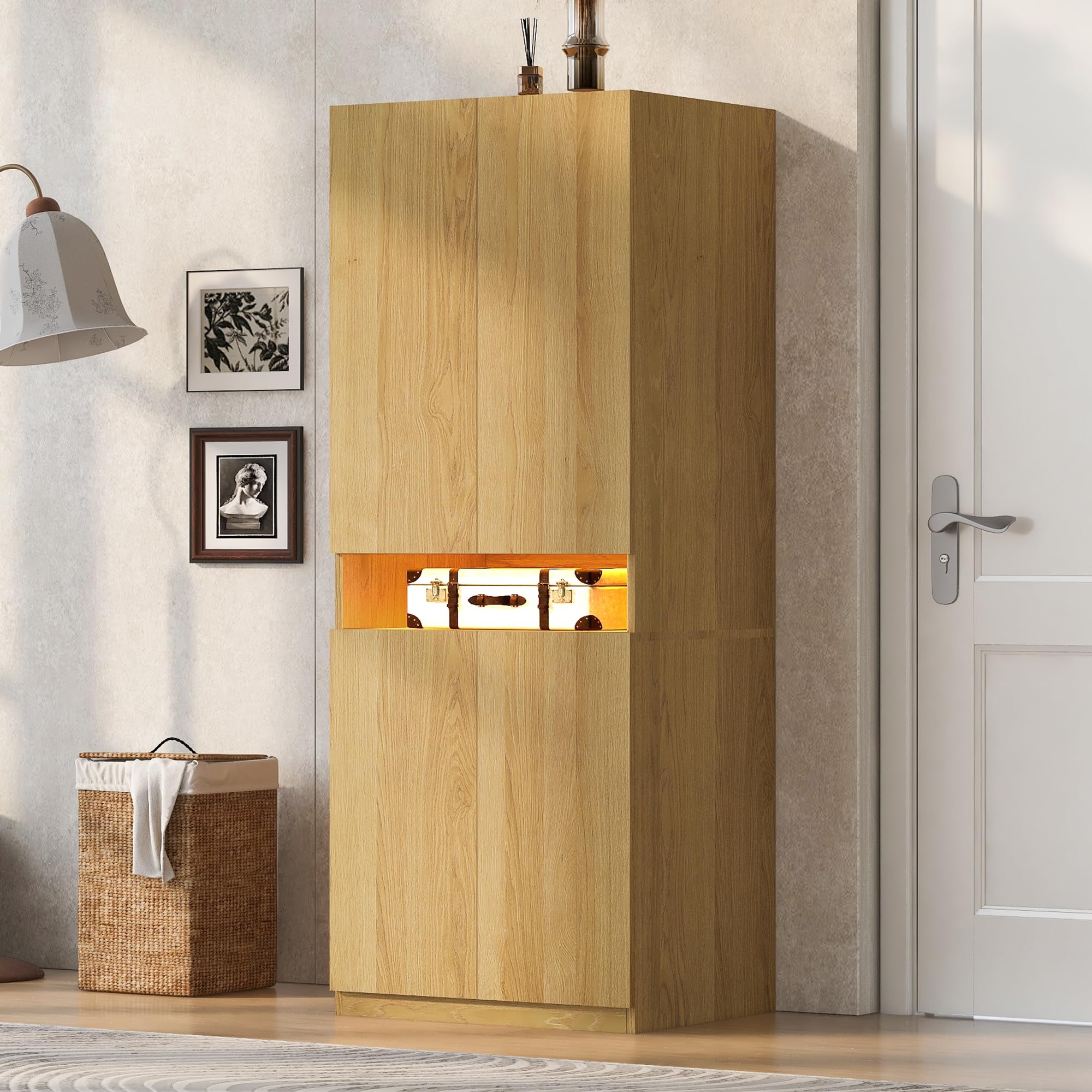 Armario 70 × 55 × 180 cm, color madera