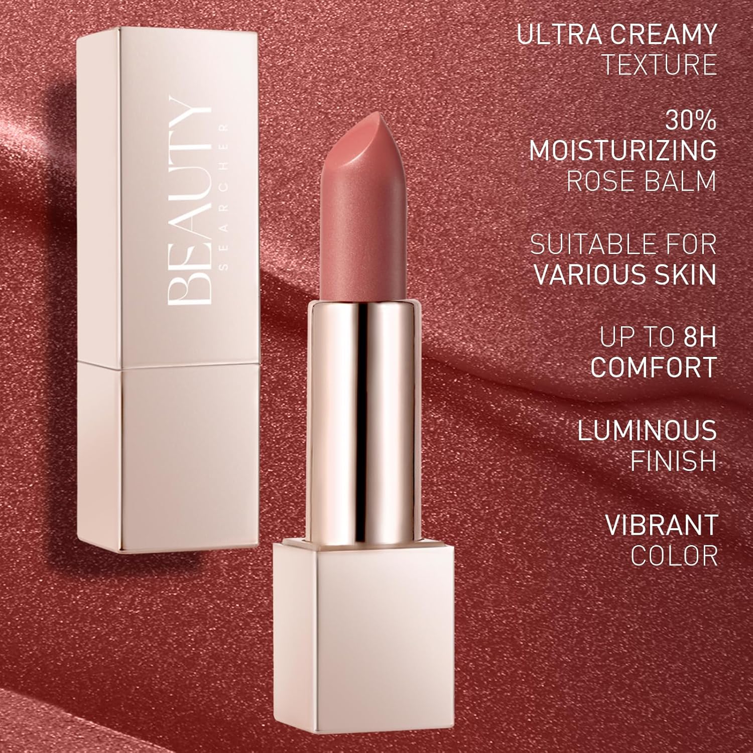 BEAUTY SEARCHER Lipstick, Metallic Shine Finish Lip Balm Glossy Hydrating Nude Velvet Red Long-Lasting Moisturisation Luxury Lip Stick Makeup # 05 Honey Peach Coral 3 BEAUTY SEARCHER Lipstick, Metallic Shine Finish Lip Balm Glossy Hydrating Nude Velvet Red Long-Lasting Moisturisation Luxury Lip Stick Makeup # 05 Honey Peach Coral