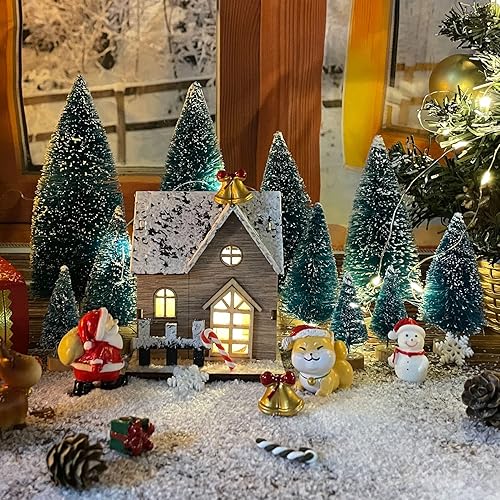 Miniatura 1 de EMiEN 25 piezas de adornos en miniatura de Navidad para bricolaje, escena de Navidad, jardín de hadas, casa de muñecas, decoración del hogar, casa