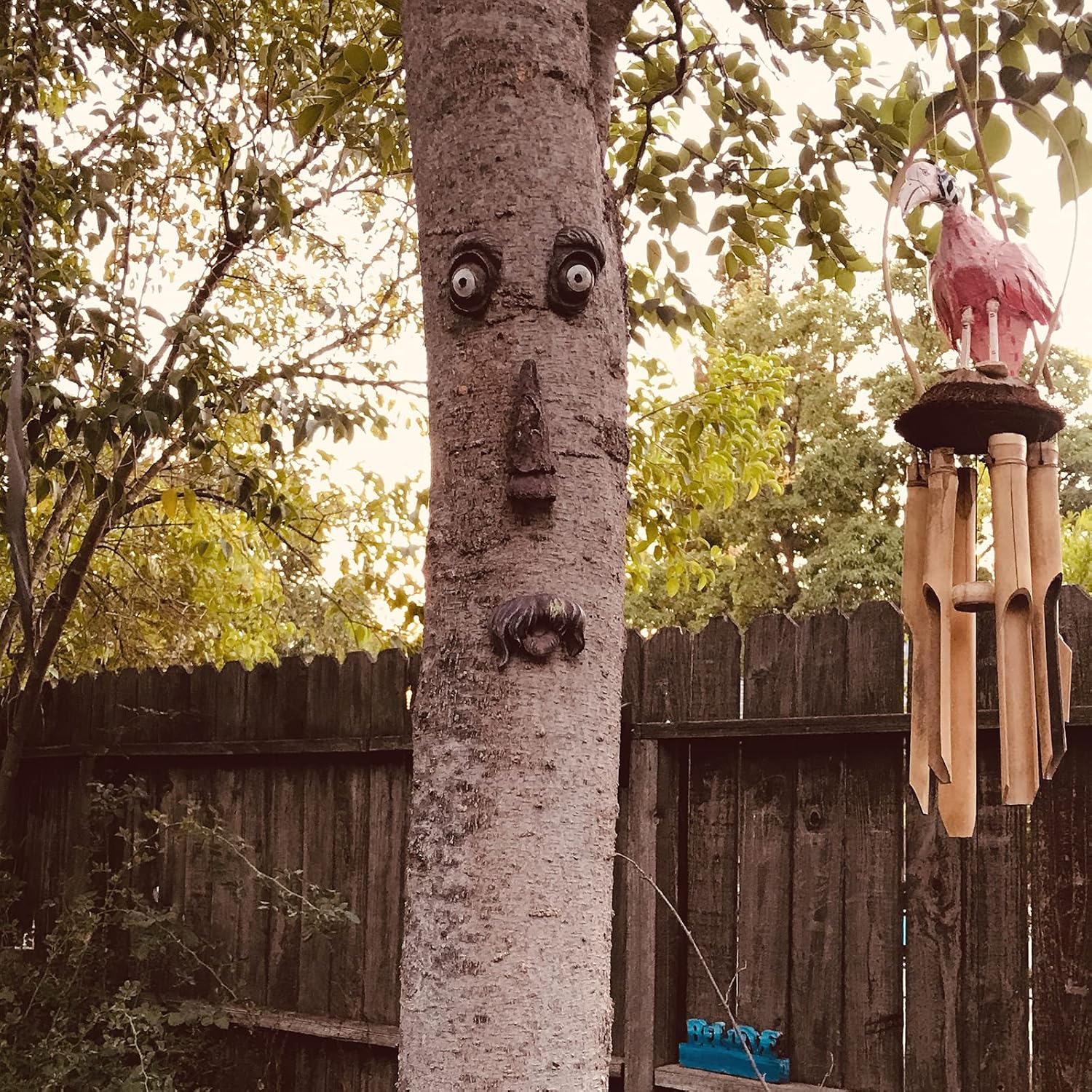 PureZoneA Old Man Tree face,Old Man Tree Hugger,Bark Ghost Face Facial Features Decoration Art Bark Ghost Face Facial Features Decor 4Pack