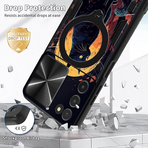 Vista 166 de Funda protectora híbrida para Samsung Galaxy A53 5G de 6.5 pulgadas y anillo giratorio de 360 grados, función atril, híbrida, de doble capa