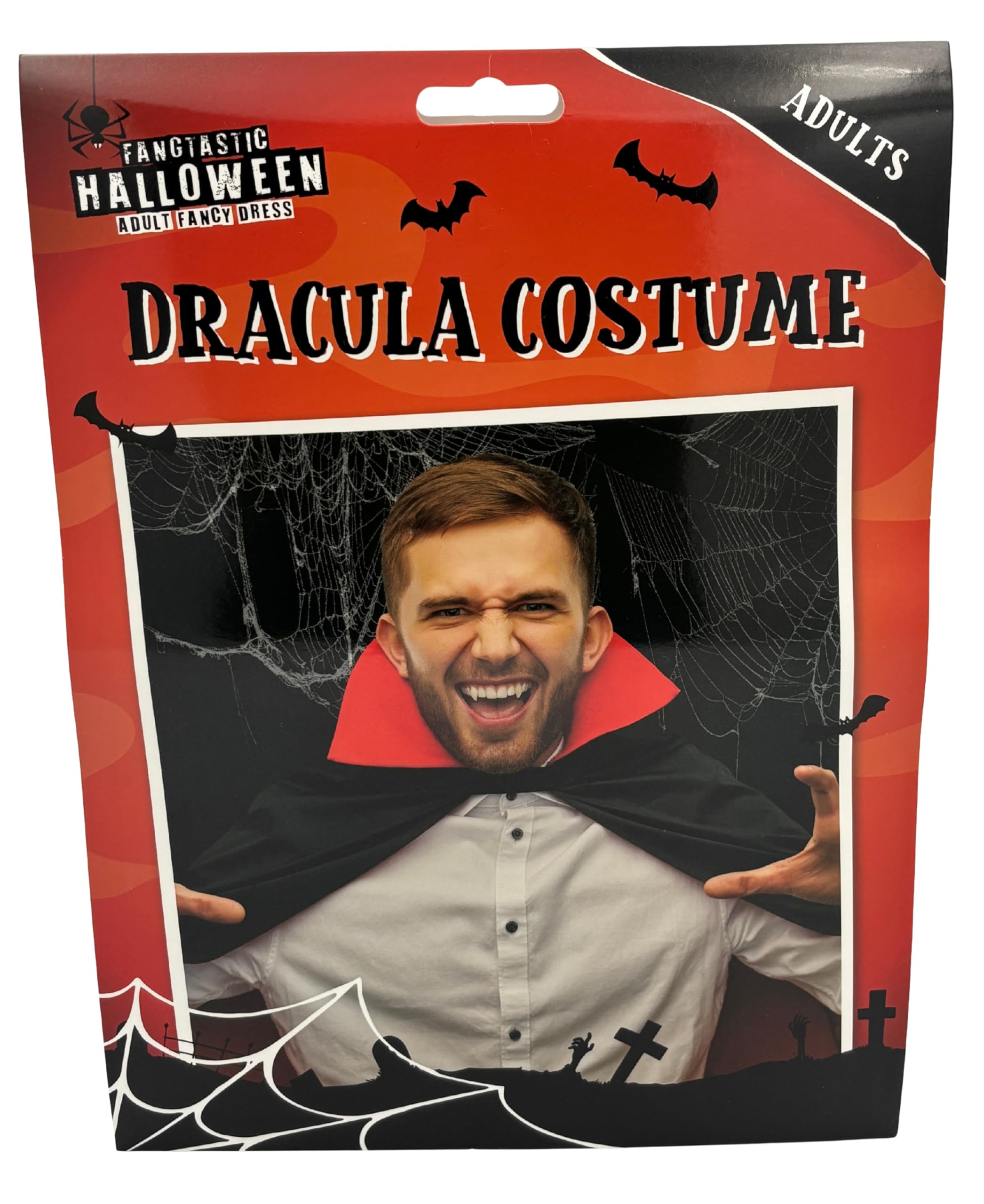 SwiftPick Home Adult Dracula Cape Costume Accessory, Reversible Black & Red Cape with Collar, 138cm Long