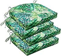 Vista 84 de downluxe - Cojín para asiento, redondo, impermeable, para exteriores e interiores, para patio o jardín, 43 x 41 x 5 cm, amarillo, paquete de 4