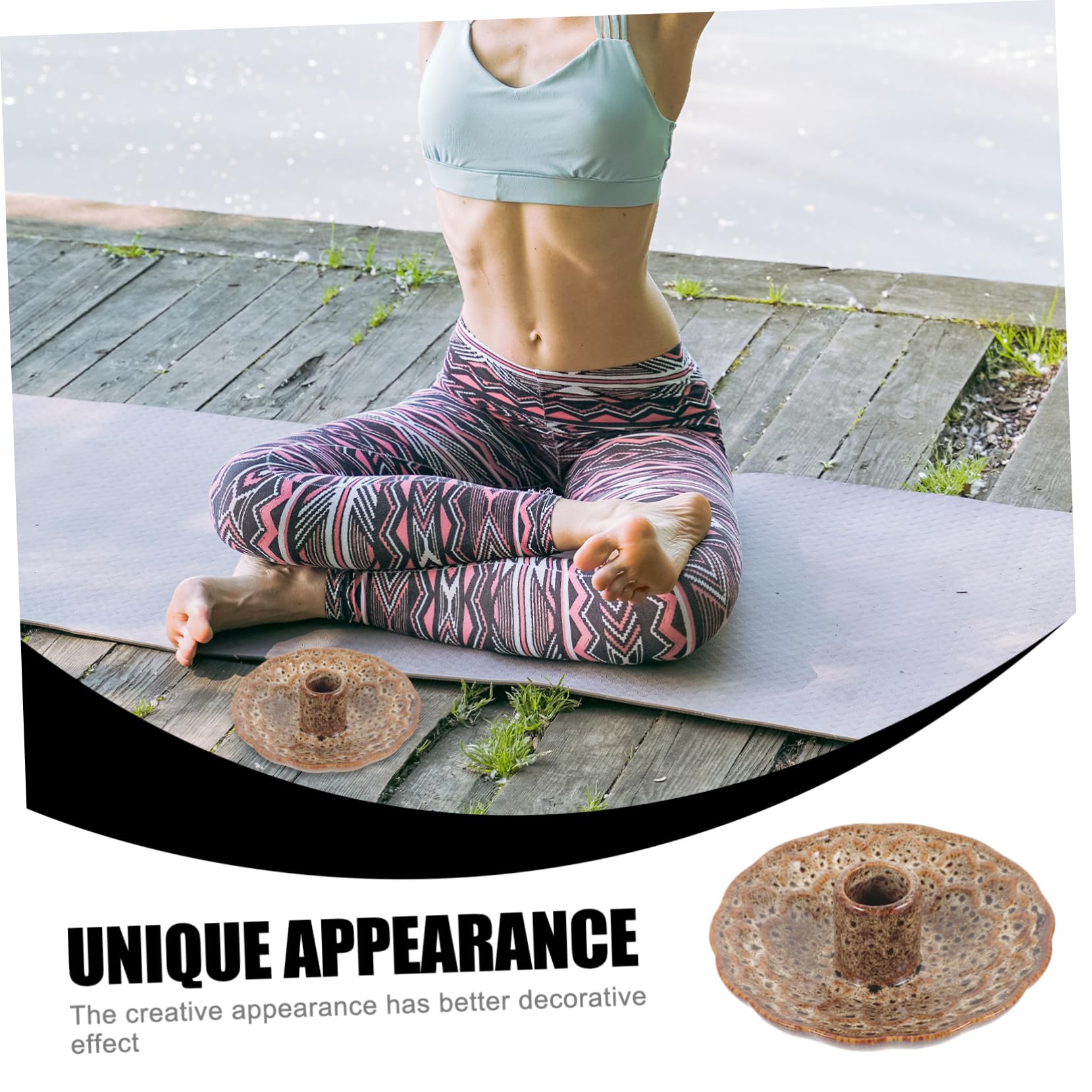 Mobestech 4 Stück Halter für Räucherstäbchen aus Keramik Eleganter für Weißen Salbei für Meditation und Aromatherapie eine Ruhige