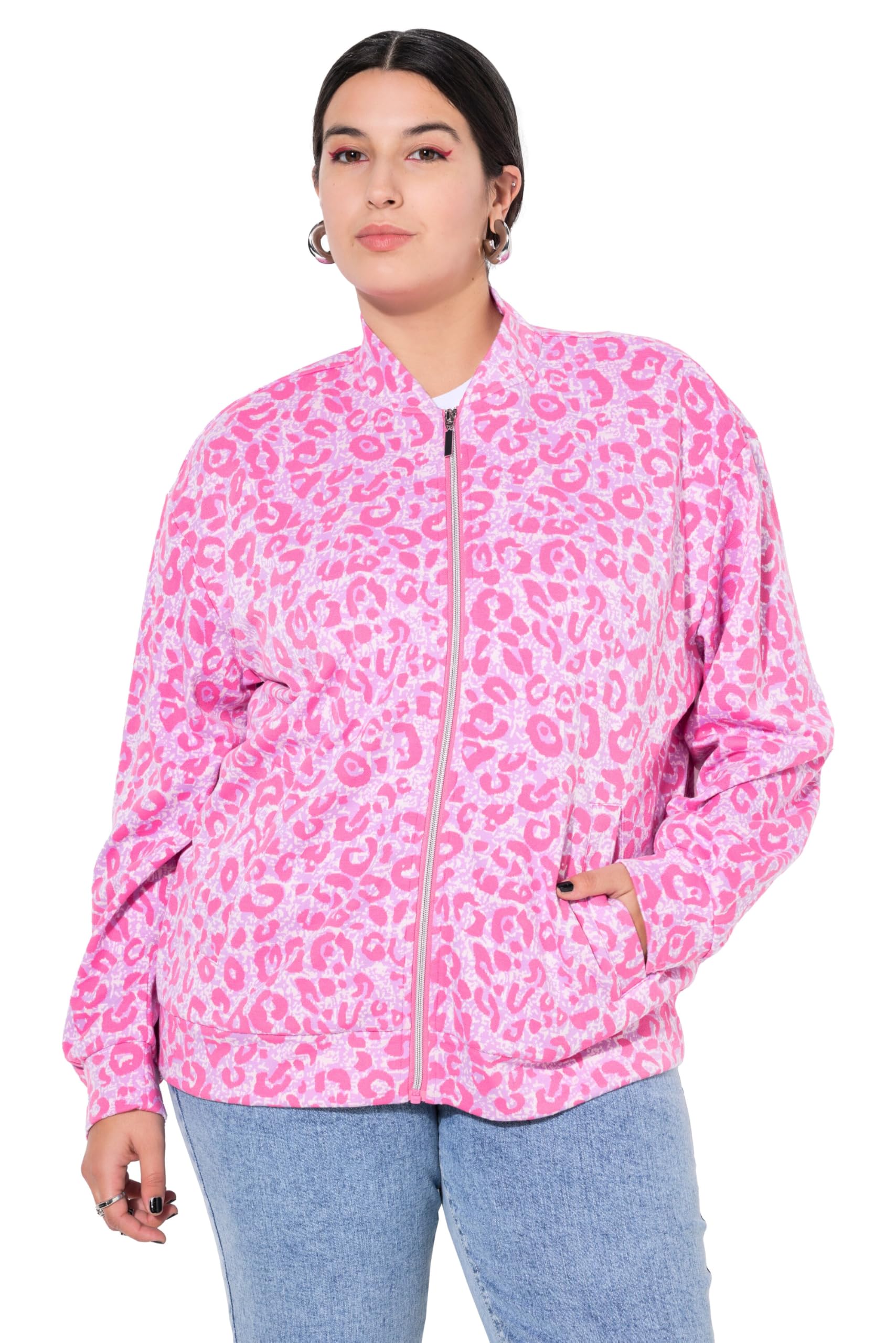 Studio Untold Damen große Größen Übergrößen Plus Size Blouson, Oversized, Color-Leo 838044