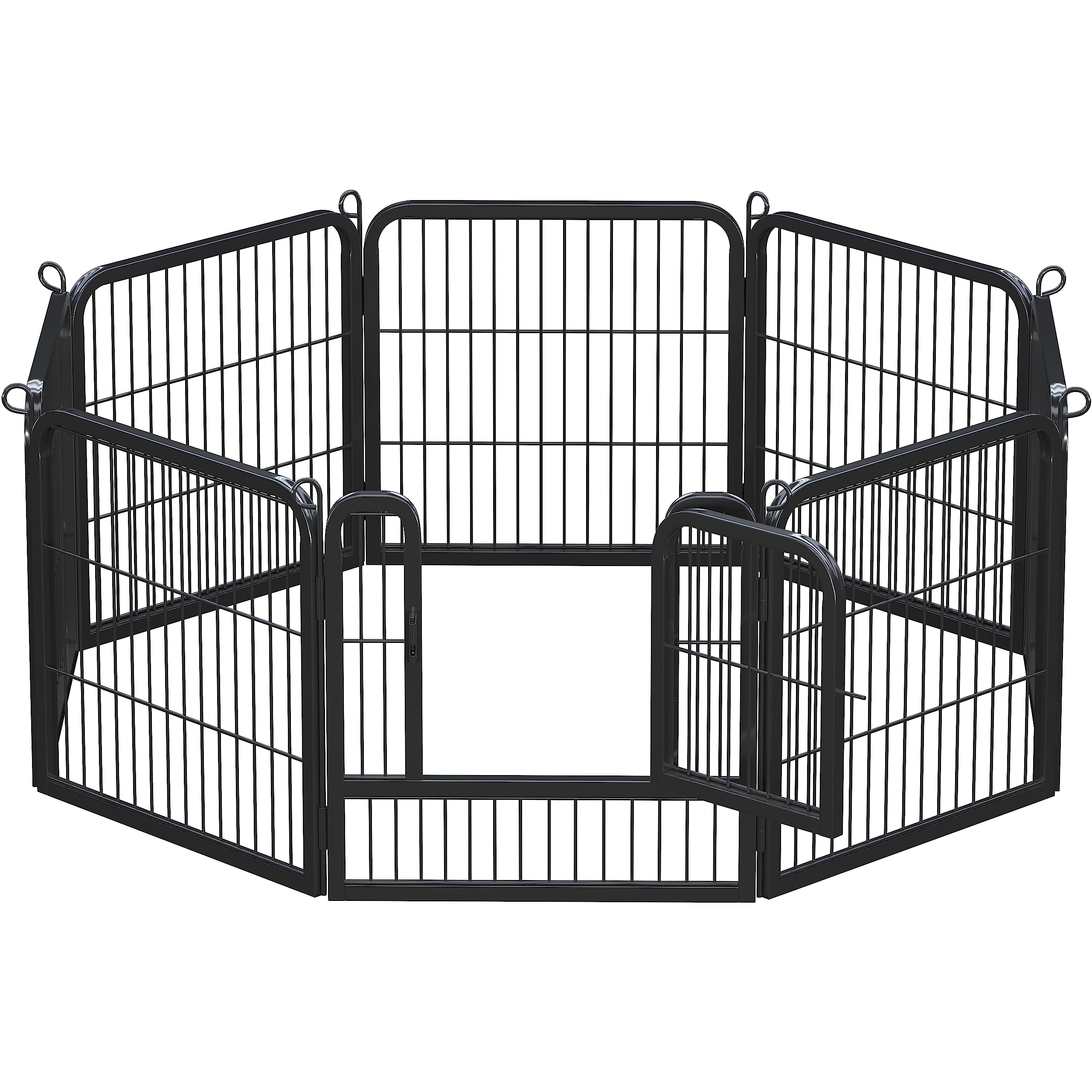 Yaheetech Parque Mascota para Perros Vallas Plegable para Perros con Puerta Valla de 63X 63 cm Cachorros Corral 8 Vallas