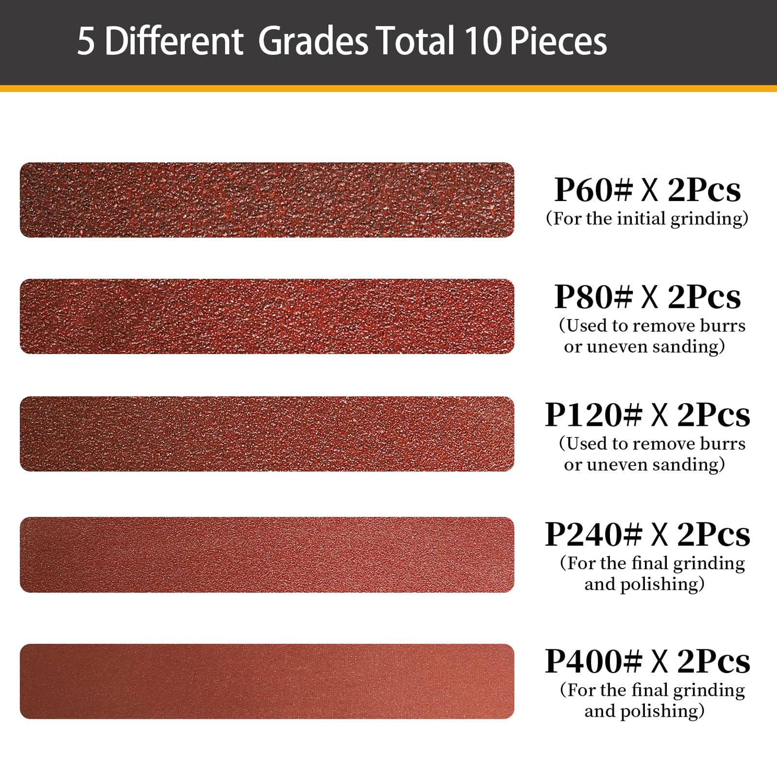 Silverline Nastri Abrasivi 65x410 Mm - Grana 120, 5 Pezzi, Per Levigatrici