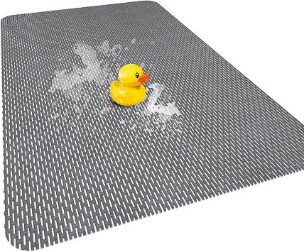 Extra Large Non Slip Shower Mat, Yonala 47.2" x 31.5 Inch Trimmable PVC Shower Floor Mat for Textured, Uneven Floors, Quick Drain Anti Slip Bath Mat for Walk-in Shower, Bathroom, Tub