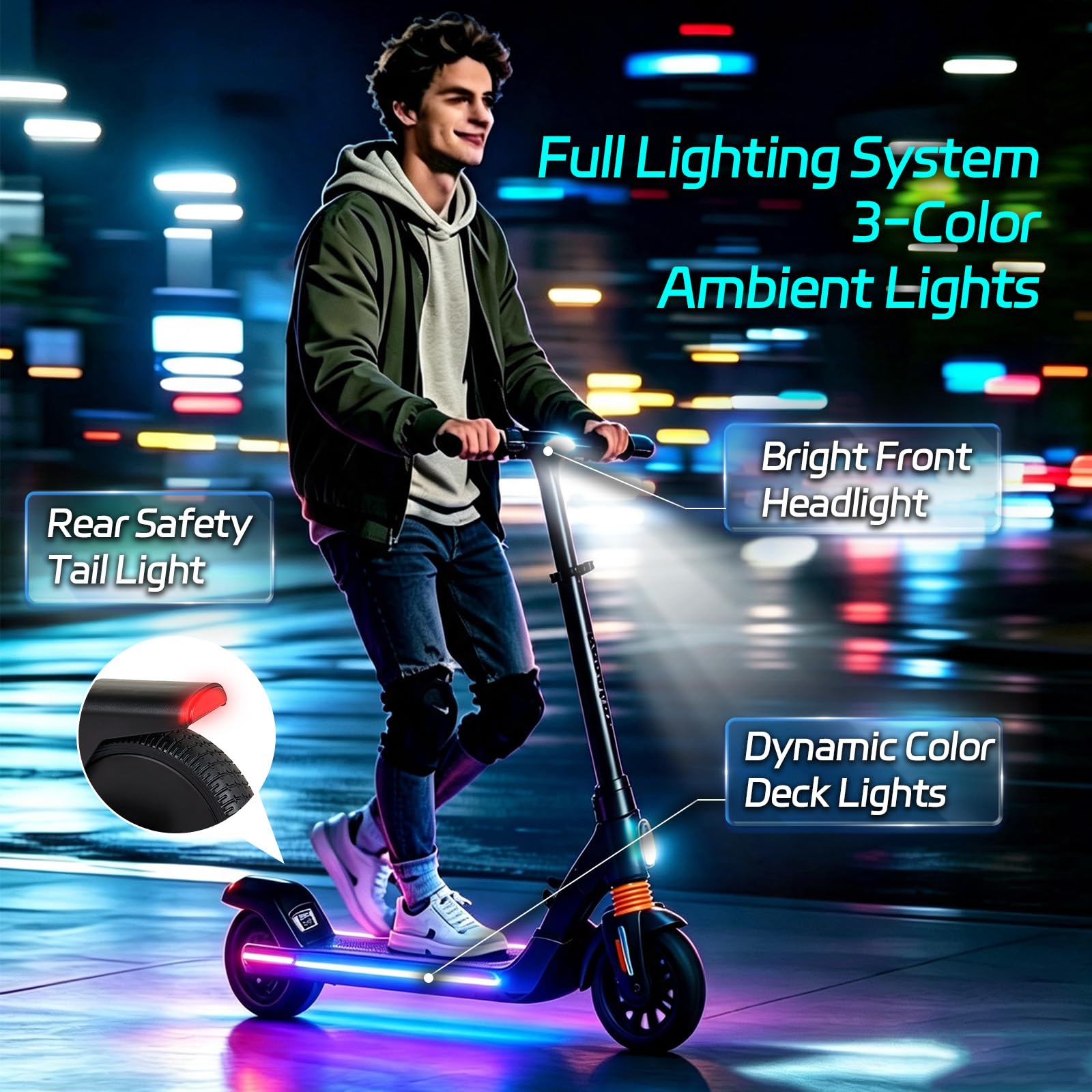Trottinette Électrique pour Enfants, Moteur 200 W, 3 Vitesses 20 km/h, Batterie 25,2 V 5,2 Ah, Autonomie 8‑13 km, Écran LED, Charge 60 kg, Trottinette Pliable Adaptée Aux Adolescents