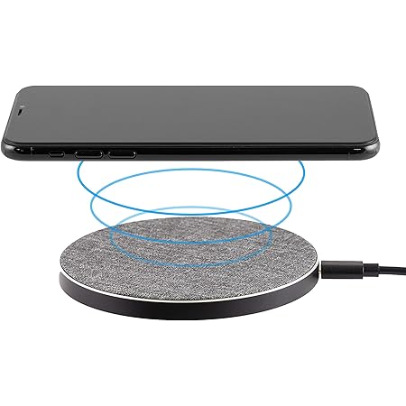 Philips Fabric Wireless Charger, Qi-Certified for iPhone 11, Pro, Max, XR, XS Max, XS, X, 8, Plus, 10W Fast-Charging Galaxy S10 S9 S8, Note 10 Note 9 and More, Gray, DLP9035BC/27