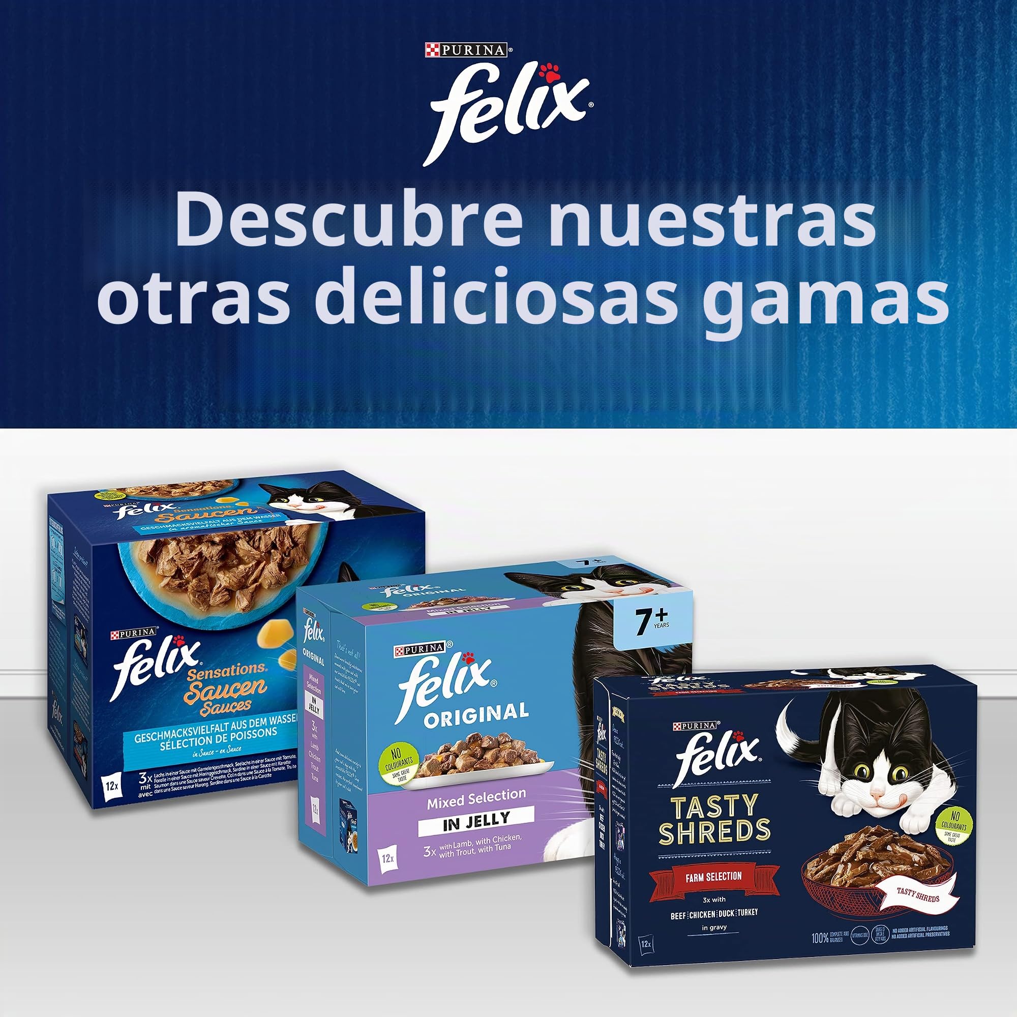 Felix As Good As It Looks Doubly Delicious - Comida húmeda para Gatos Adultos en gelatina (120 x 100 g)