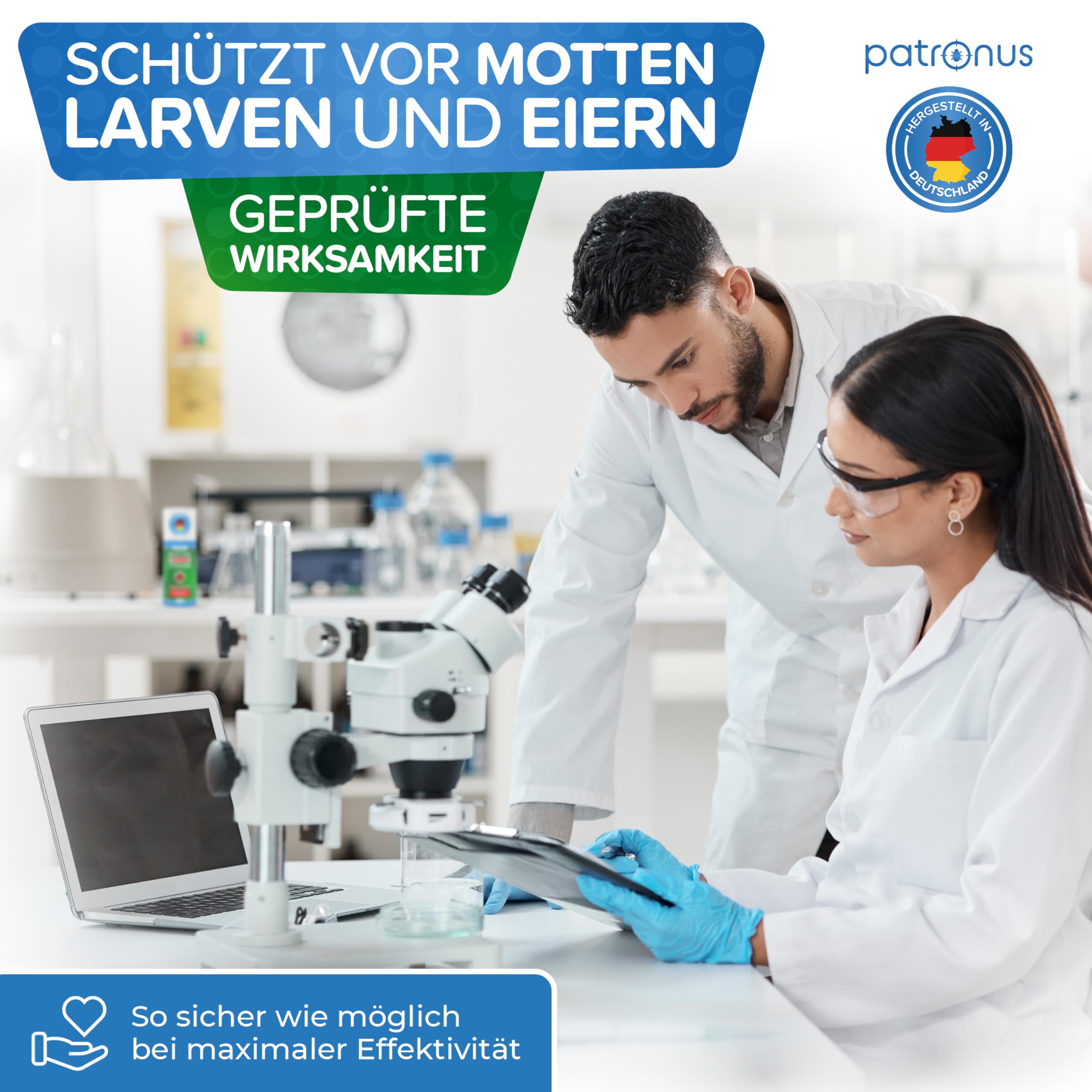 Patronus Motten Power Fogger mit maximaler Sofortwirkung [2x 150ml] | effektiver Vernebler gegen Motten, Kleidermotten & Lebensmittelmotten, für schwierig erreichbare Motten-Verstecke
