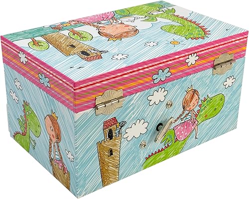 Miniatura 5 de Joyero musical de princesa con simpática reliquia de dragón con collar de mariposa