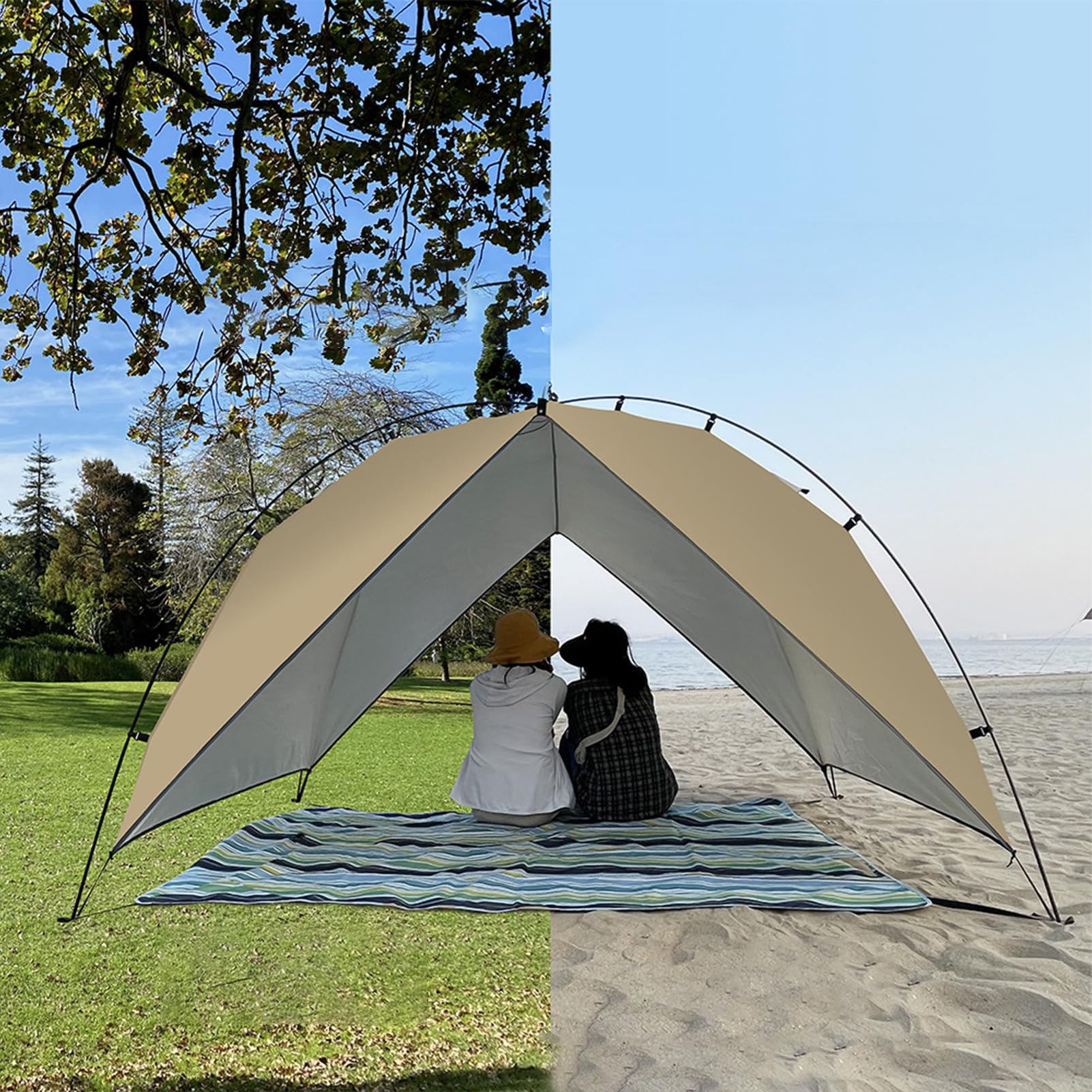 da campeggio – Persone istantanea | da campeggio pop up impermeabile | condizioni meteorologiche difficili, 2 uomini, compatta, leggera, tunnel, facile da scalare, zaino, festival, gite di