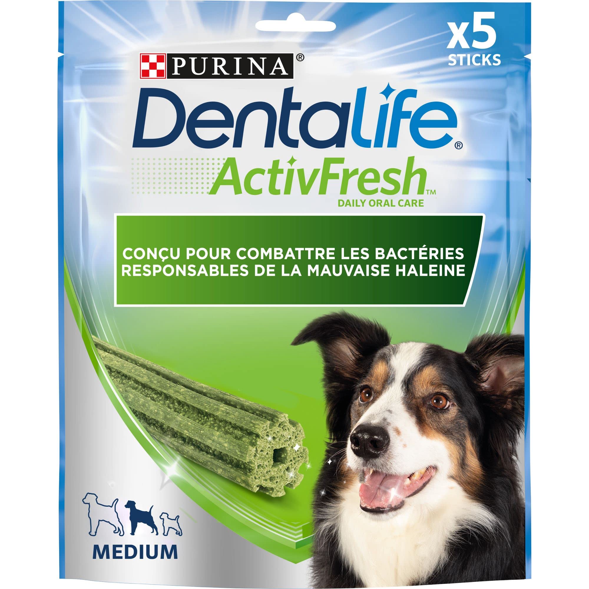 DENTALIFE ACTIVFRESH - 5 dolcetti da masticare per cani di taglia media, 115 g, igiene orale quotidiana