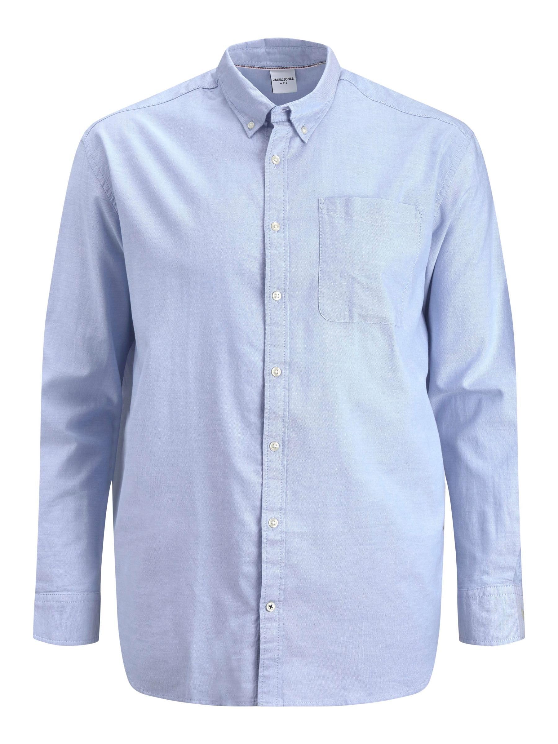 JACK&JONES PLUS Men's JJEOXFORD Shirt L/S S21 PS NOOS Shirt, Cashmere Blue/Fit:Plus Size, 4XL