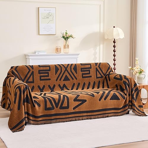 Miniatura 9 de Funda de sofá bohemia para sofá de 2 cojines, fundas de sofá de felpilla lavables para sofá seccional, protector de muebles, funda lavable para sofá