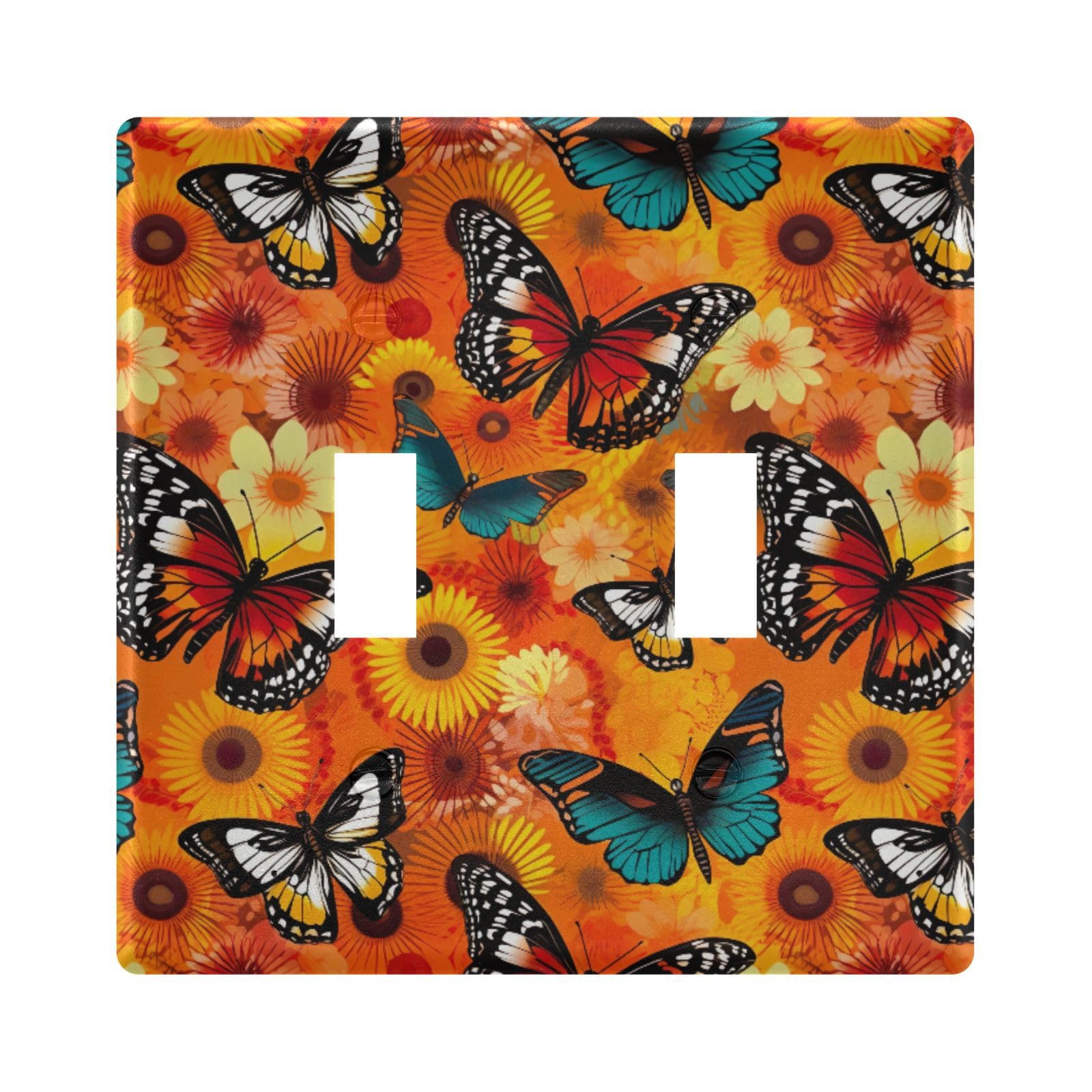 UMIRIKO Butterfly Flower Light Switch Cover Plate Covers Decorative Double Toggle Home Decor 202a8562