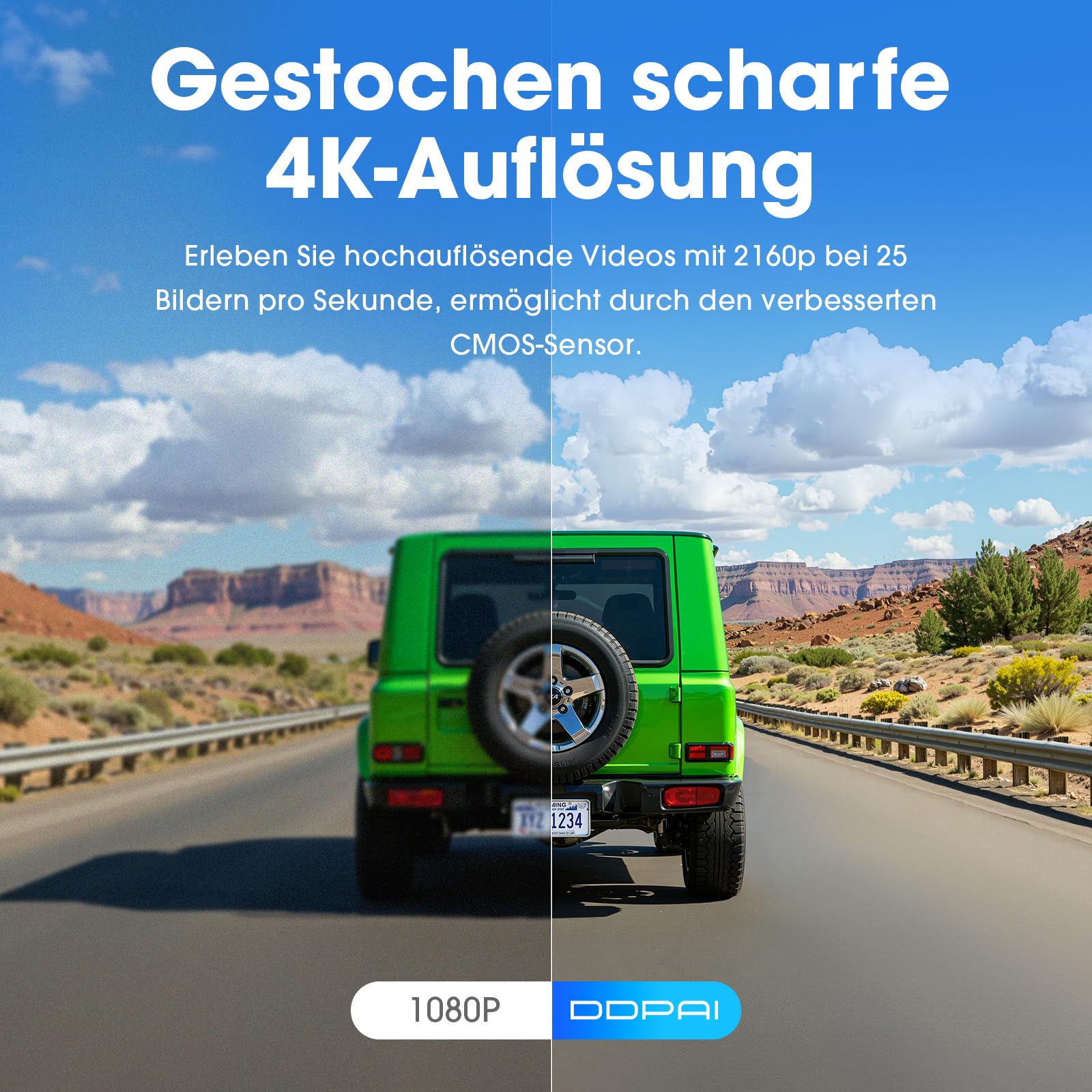 DDPAI MINI Pro 4K Dashcam Auto, 2160P Frontkamera, 360° Drehbar, 64GB-Karte-Inklusive, Night Vision 24H Parking Monitor, 5.8G WiFi 6, G-Sensor, Loop-Aufnahme, App-Steuerung, Superkondensator