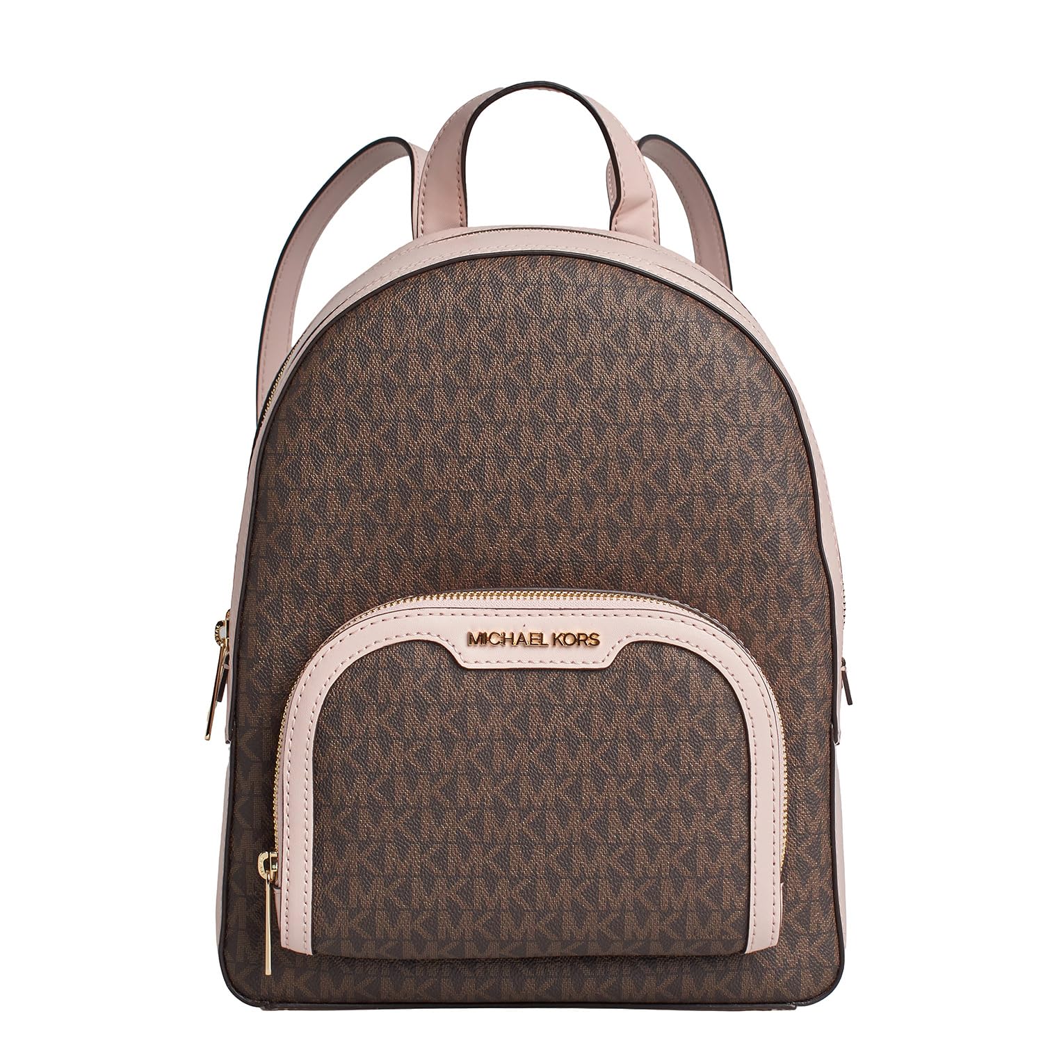 Michael Kors Jaycee Medium Logo Backpack (Powder Blush) 35S2G8TB2B-424, Brown Pink