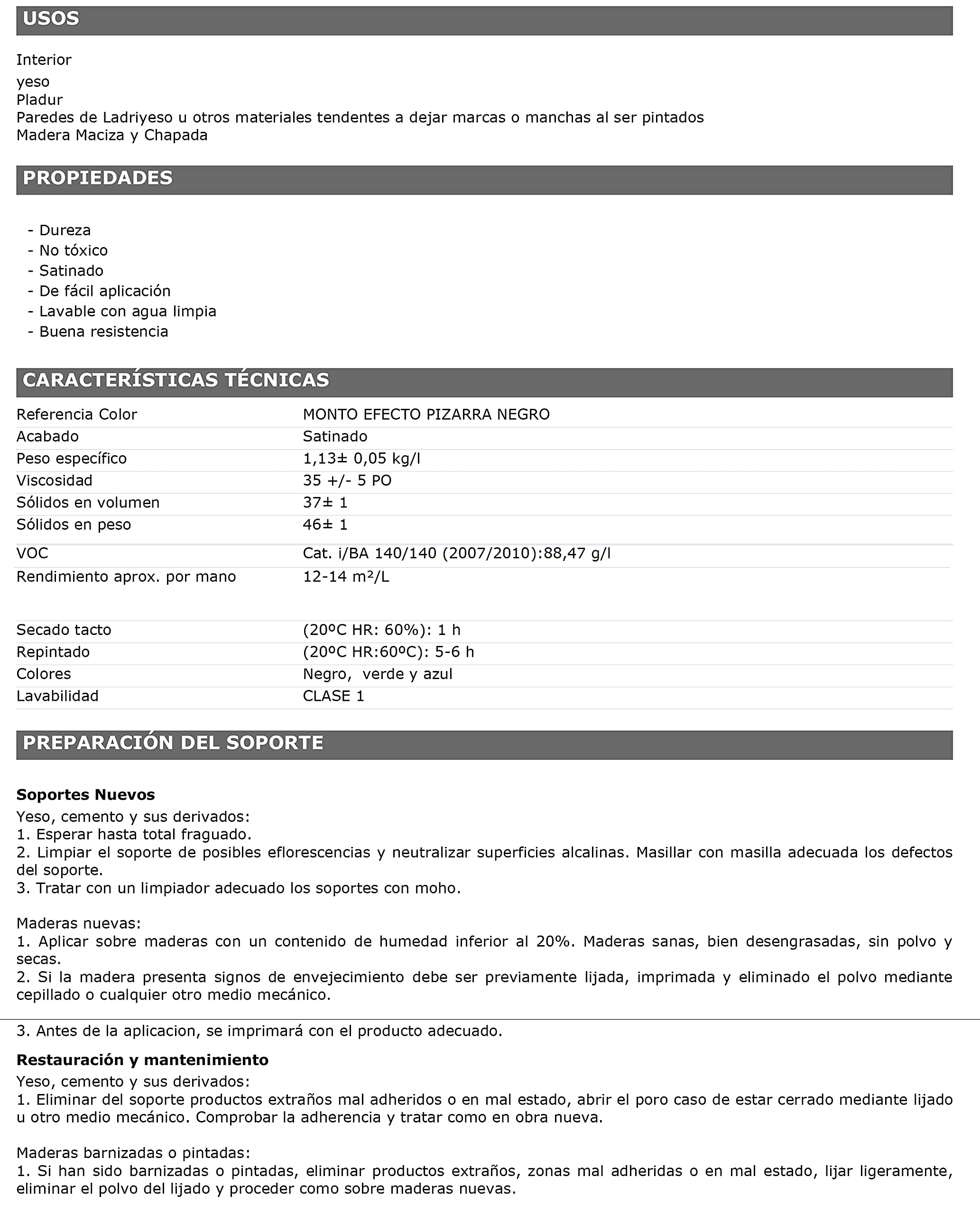 Montó Pintura Efecto Pizarra Bricolovers 500ml (Negro 104 500ml)
