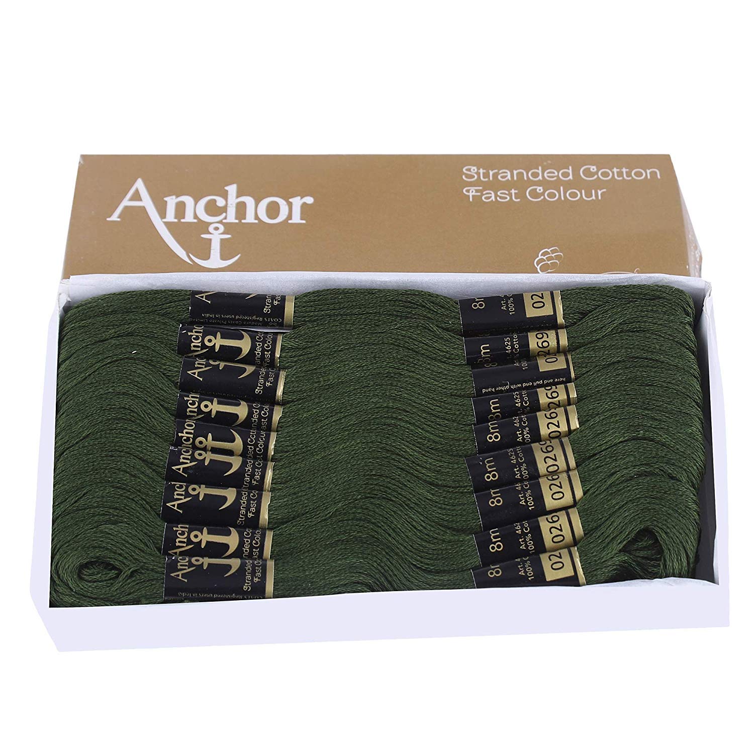 Bhavya Enterprises Anchor Cross Stich/Long Stich Embroidery Cotton Threads, 8 mtr. Each Skein - Pack of 25 Skeins (269)-image-9