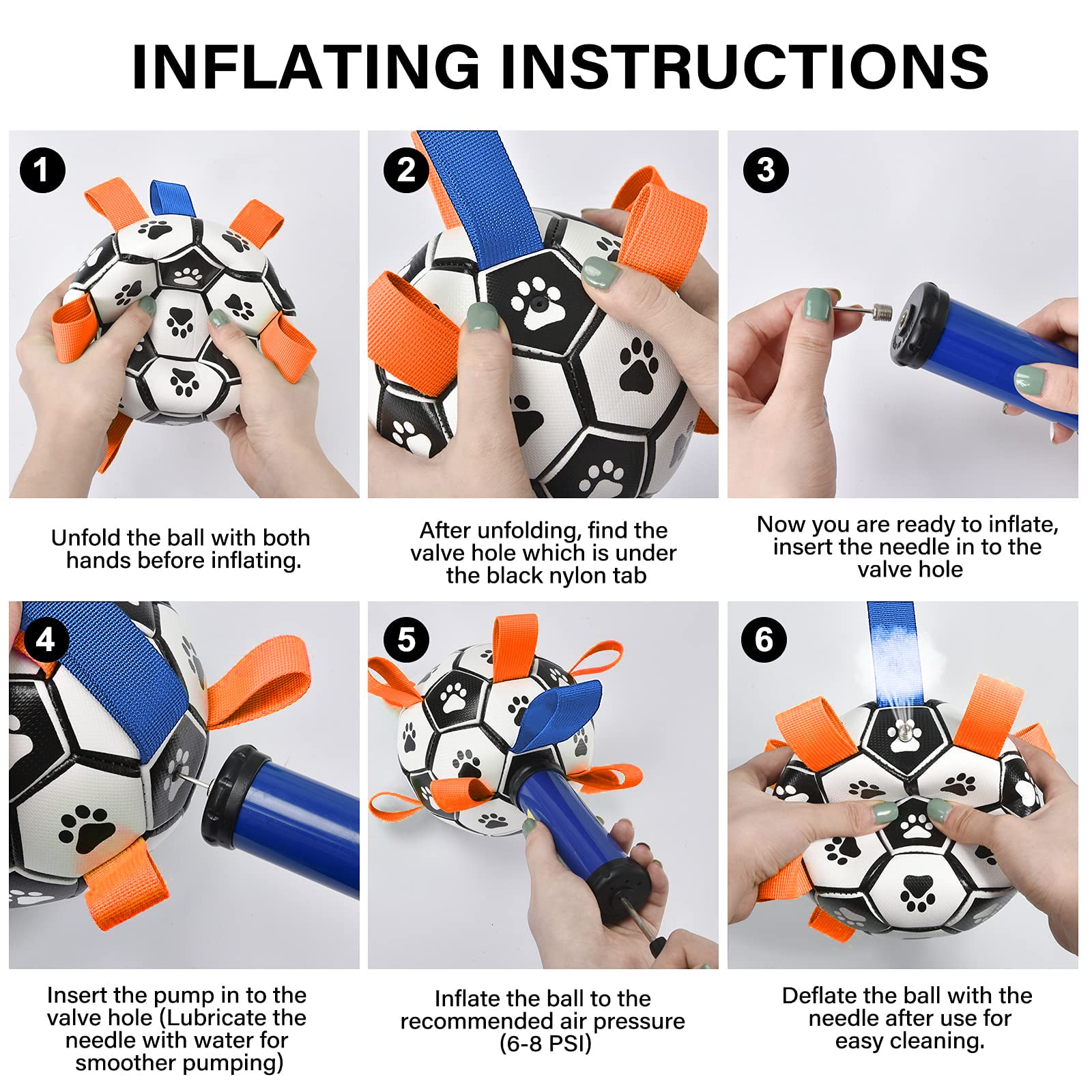 Palla Da Calcio Per Cani - Galleggiante, Con Linguette, 15 Cm, Per Giochi Interattivi