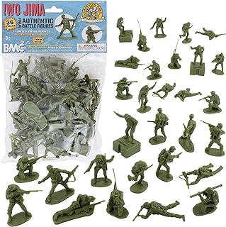 BMC WW2 Iwo Jima US Marines Plastic Army Men - 36 American Soldier Figures